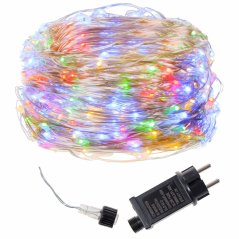 Vianočná led svetelná mikro reťaz vonkajšia + programator - 300led - 30m multicolour