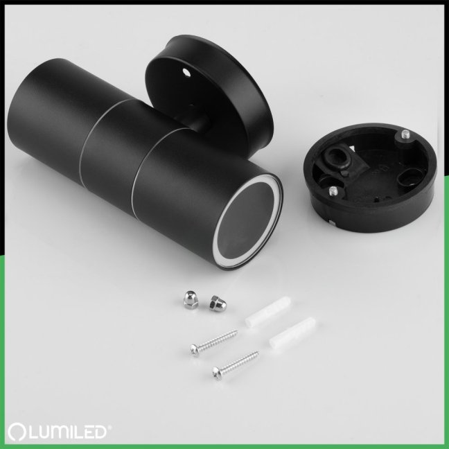 Záhradné nástenné svietidlo fasáda zhora nadol LED GU10 IP44 ZINNIA Black Lumiled