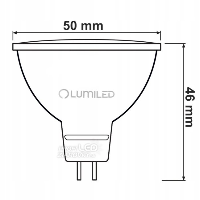 LED žiarovka GU5.3 MR16 8W = 80W 720lm 4000K Neutrálna 120° 12V LUMILED