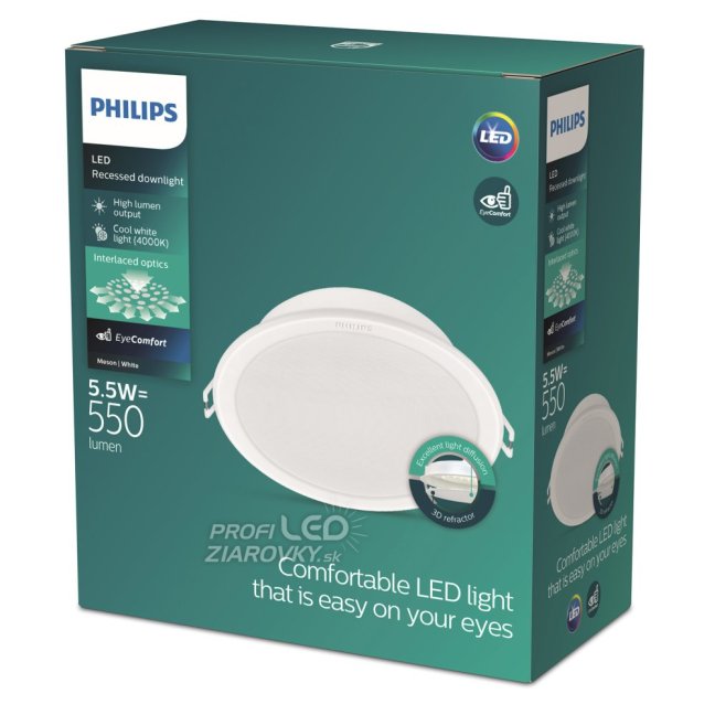 LED panel LED zapustené svietidlo 5,5 W 550 lm 4000K biela Meson Philips