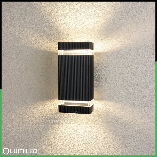 Záhradné nástenné svietidlo zhora nadol GU10 Black HEDERA LUMILED