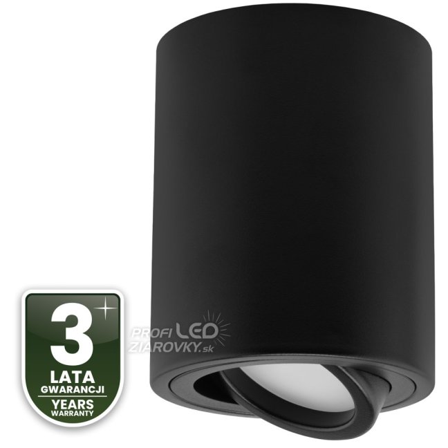 Nadomietkové halogénové bodové svietidlo tuba pohyblivé LUNDO GU10 LUMILED okrúhle čierne 80mm