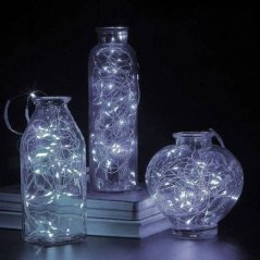 Vianočná led svetelná mikro reťaz vnútorná na batérie - 30led - 2,9m studená biela