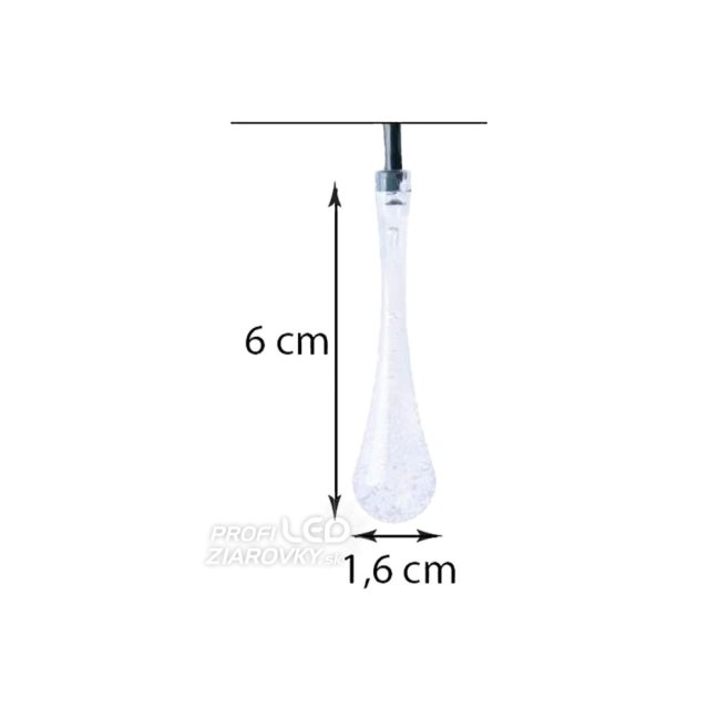 Solárny závesný veniec 20 LED slzičiek záhradná lampa 580 cm sople teplá farba
