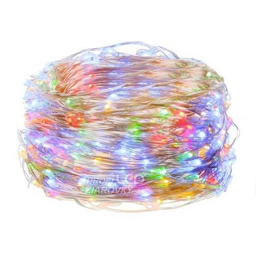 Svetelná mikro reťaz vonkajšia 30 m, 300 LED, farebná, svetelné programy, diaľkové ovládanie