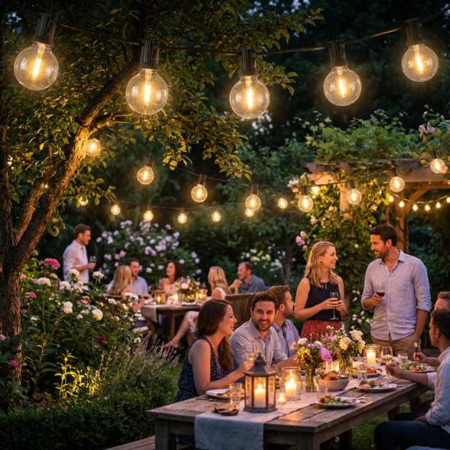 Solárna záhradná girlanda 75x LED ozdobné guľôčky 45m 2700K teplá biela + diaľkový ovládač CALLIS2 LUMILED