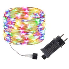 Vianočná led svetelná mikro reťaz vonkajšia + programator - 100led - 10m multicolour