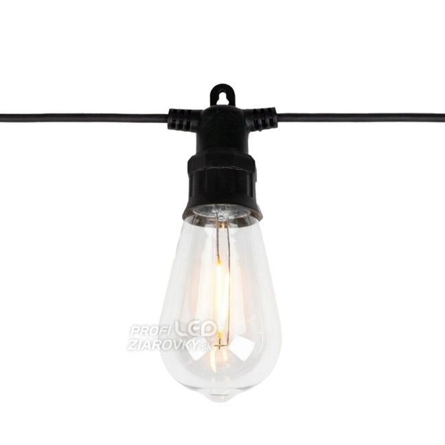 Záhradná solárna girlanda 40x LED ozdobné žiarovky 21, 70m 3000K teplá + diaľkové ovládanie LUMILED
