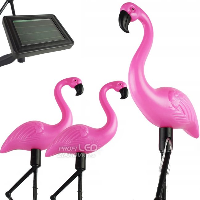 3x LED záhradná lampa Flamingos 54cm