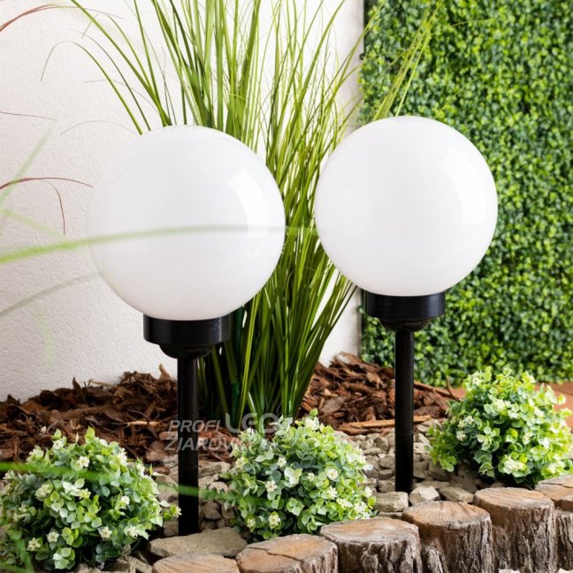 Solárna záhradná lampa LED poháňaná bielou guľou 20 cm