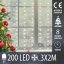 Svetelný mikro záves vnútorný USB 3 × 2 m, 200 LED, studená biela, svetelné programy