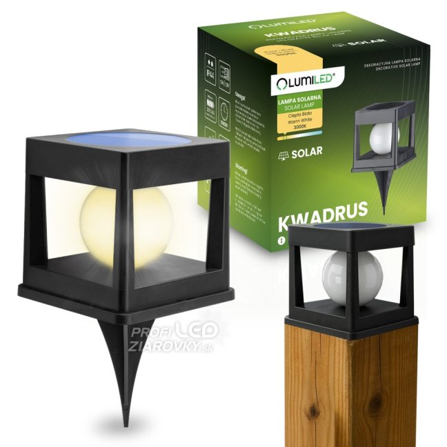 LED solárne vonkajšie svietidlo 3000K KWADRUS LUMILED