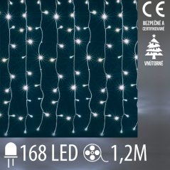 Vianočná led svetelná záclona vnútorná - záves - 168led - 1,2m studená biela