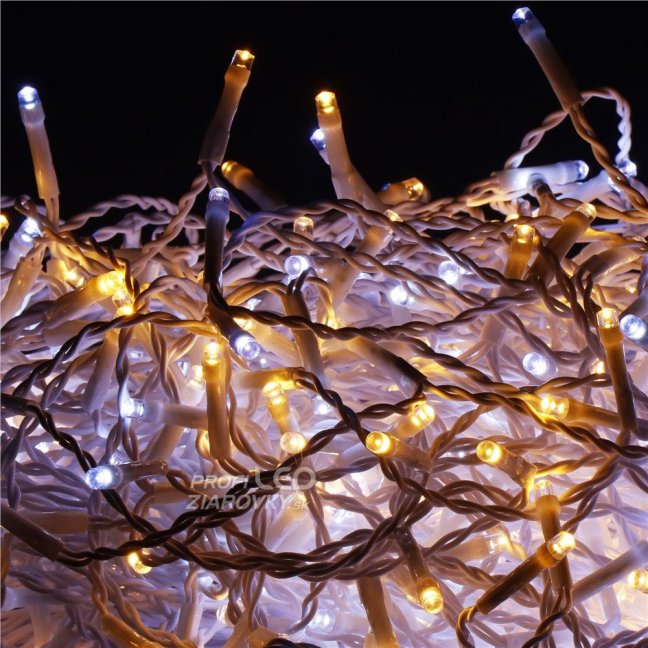 Svetelný záves s cencúľmi vonkajší 40 m, 1000 LED, teplá a studená biela, 8 programov, časovač, ovládač – sada 2 ks