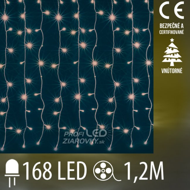 Svetelný záves vnútorný 1,2 m, 168 LED, teplá biela Svetelný záves vnútorný 1,2 m, 168 LED, teplá biela