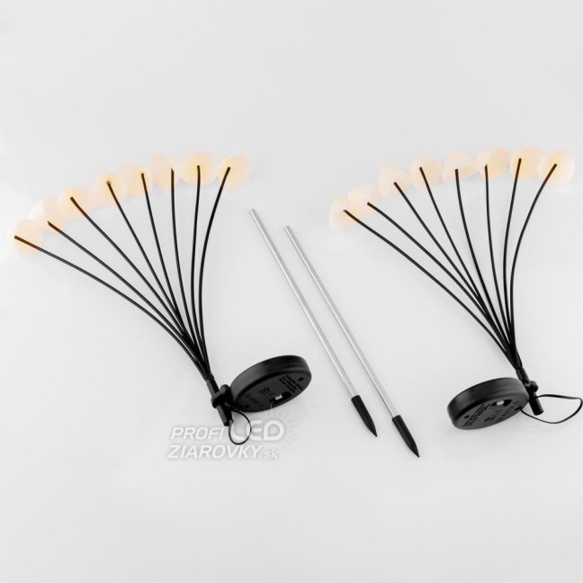 2x LED solárne záhradné svietidlo s pohonom 3000K IP65 CARI LUMILED