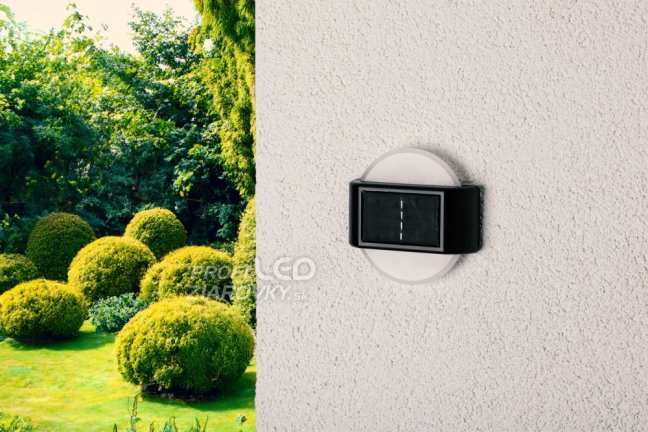 Sada 2x solárna záhradná lampa LED Fasádna nástenná lampa Top Down Kruhové svietidlo