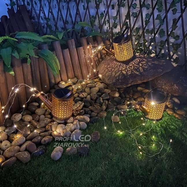 LED solárne poháňaná medená kanva IP44 Záhradná lampa
