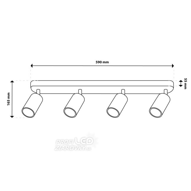 Stropné svietidlo 4x GU10 TABULA LUMILED