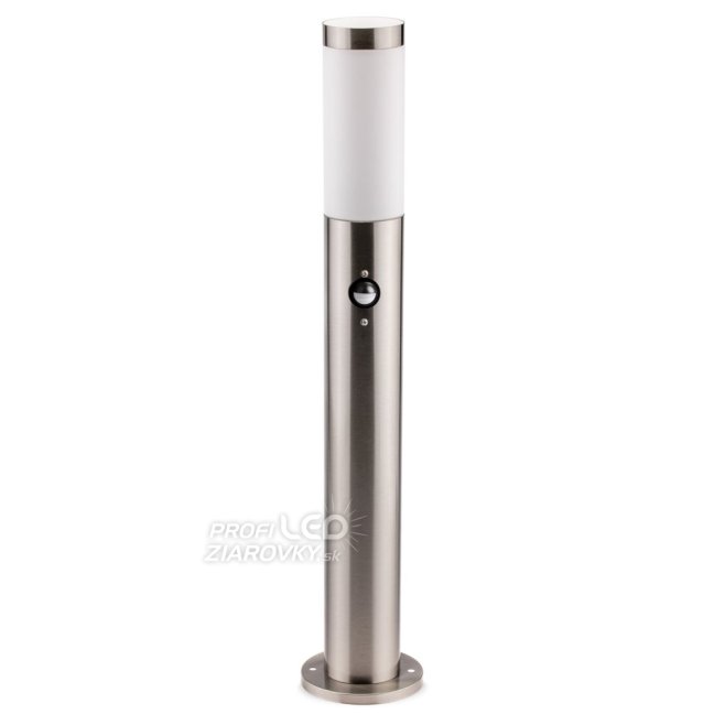 Záhradný stĺpik vonkajší E27 INOX 65cm so senzorom pohybu Lilium LUMILED
