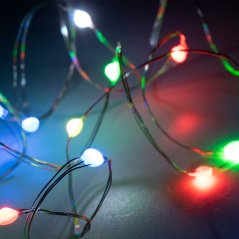Svetelná mikro reťaz vnútorná 10 m, 100 LED, farebná, svetelné programy