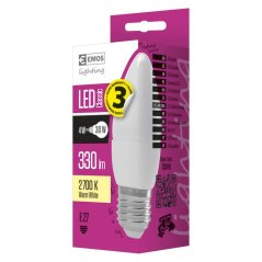 Led žiarovka classic candle 4w e27 teplá biela