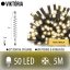 Viktória spojovateľná led svetelná reťaz vonkajšia - 50led - 5m teplá biela