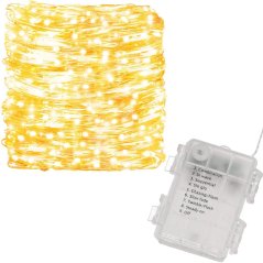 Vianočná led svetelná záclona na batérie vonkajšia - 300 led - programy - ovládač - 3x3m - teplá biela