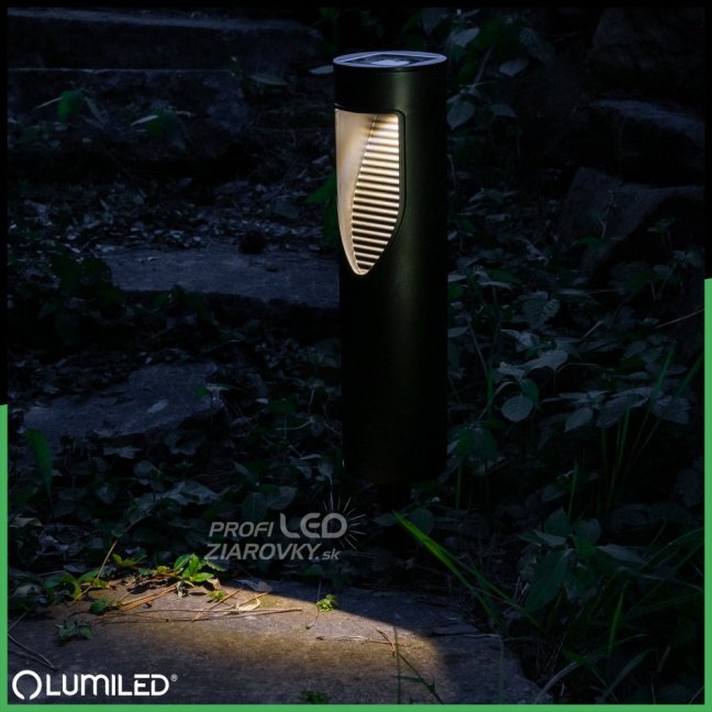 LED solárna záhradná lampa 34cm BURGO 4000K IP44 LUMILED