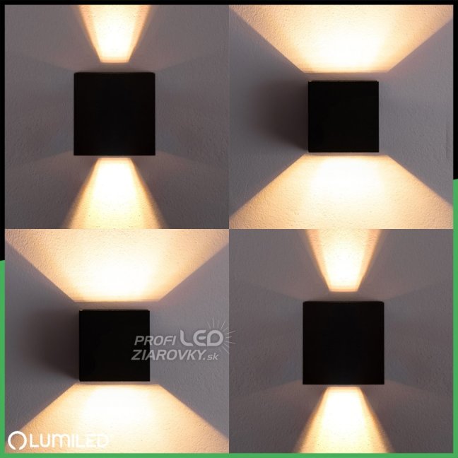 Záhradné nástenné svietidlo LED G9 nastaviteľné zhora nadol čierne PYXIS LUMILED