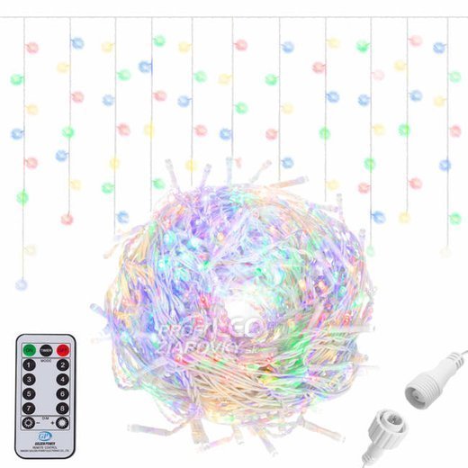 Svetelný záves vonkajší 40 m, 1000 LED, farebná, 8 programov