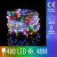 Svetelná mikro reťaz vonkajšia 48 m, 480 LED, farebná, 8 programov
