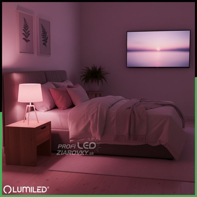 LED žiarovka E27 A60 9W = 60W 806lm 3000K + RGB Multicolour 260° Stmievateľná Pilot LUMILED