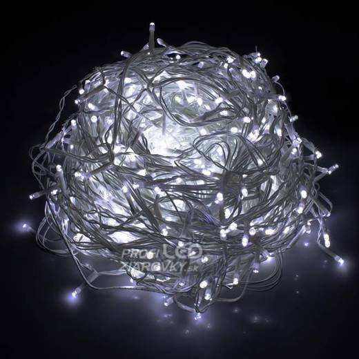 Svetelný záves s cencúľmi vonkajší 12 m, 300 LED, studená biela, 8 programov, časovač, ovládač, na spájanie