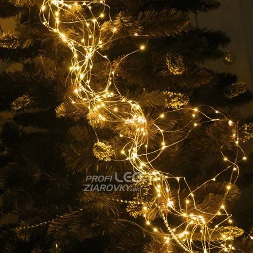 Svetelná mikro reťaz anjelské vlasy vonkajšia 2 m, 300 LED, teplá biela, 8 programov