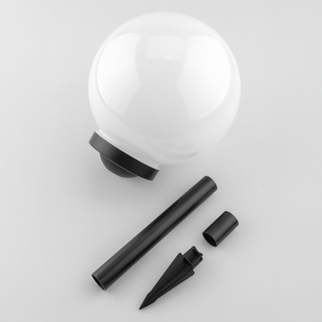 Solárna záhradná lampa LED 6500K IP44 25cm zapichovacia zemná biela guľa ATRIS LUMILED