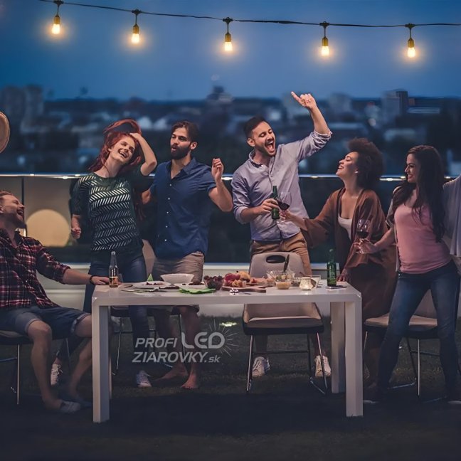 Solárna záhradná girlanda 15m - 22x LED - teplá