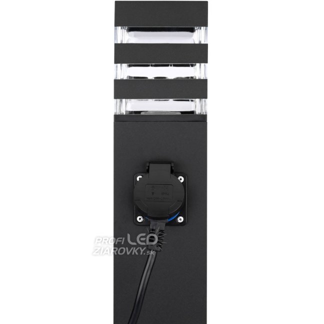 Záhradná LED lampa - stĺpik - E27 - so zásuvkou TAXUS 2 - 60 cm - LUMILED