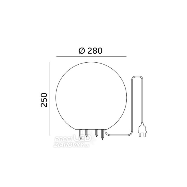 Záhradná guľa LAMPA do záhrady E27 GARDEN BALL M Kobi 28cm