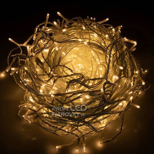 Svetelný záves vonkajší 20 m, 500 LED, teplá biela, na spájanie, časovač, 8 programov