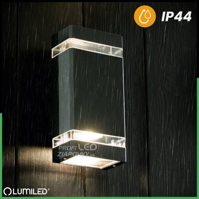 Záhradné nástenné svietidlo zhora nadol GU10 Black HEDERA LUMILED