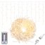Svetelný záves s cencúľmi vonkajší 40 m, 1000 LED, teplá biela, 8 programov, časovač, ovládač – sada 2 ks