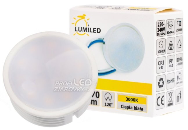 Vložka pre led svietidlá lumiled mliečne sklo modul 5w 470lm 4000k 120°