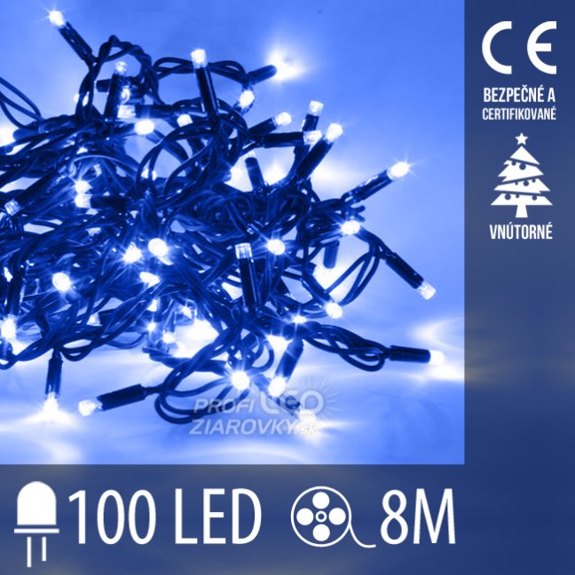 Svetelná reťaz vnútorná 8 m, 100 LED, modrá Svetelná reťaz vnútorná 8 m, 100 LED, modrá