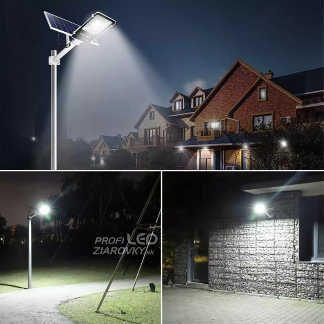 LED solárne pouličné svietidlo 800W - 6500K - 3,2V - 25Ah - s držiakom a diaľkovým ovládaním
