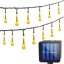 Solárny závesný veniec 20 LED slzičiek záhradná lampa 580 cm sople teplá farba