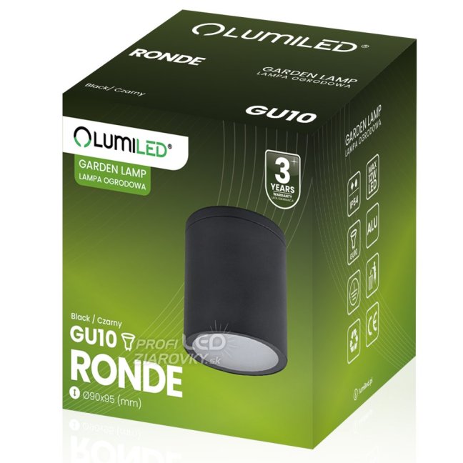 Vonkajšie bodové svietidlo GU10 LED IP54 Round 95mm RONDE LUMILED