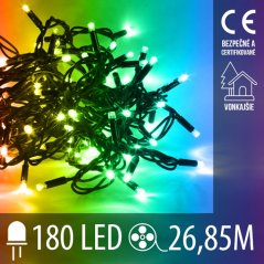 LED vianočná reťaz – tradičná, 26,85 m, vonkajšia aj vnútorná, multicolor