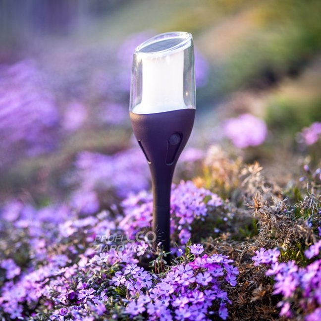 LED solárna vonkajšia záhradná lampa IGNIS 64 cm LUMILED s efektom plameňa