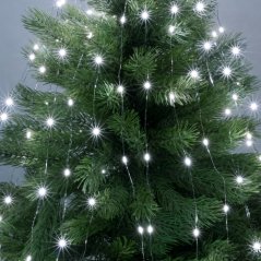 Vianočný led zväzok svietiacich reťazcov - 10 reťazcov po 20ks led - 1,9m - studená biela